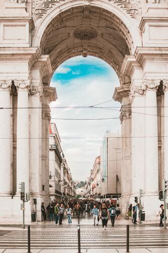 архитектура, арка, колонны, улица